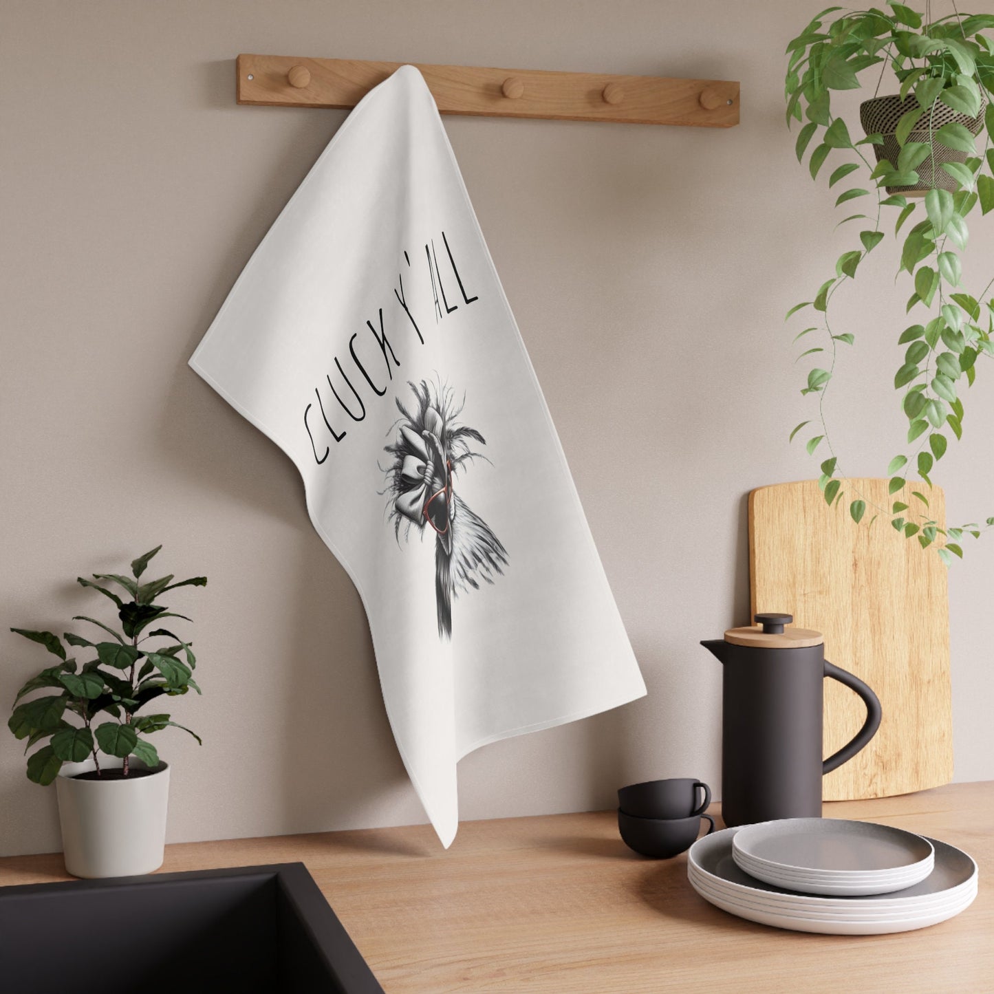 Cluck Y'all Kitchen Towel - Feathered Fun for the Nest Chef!