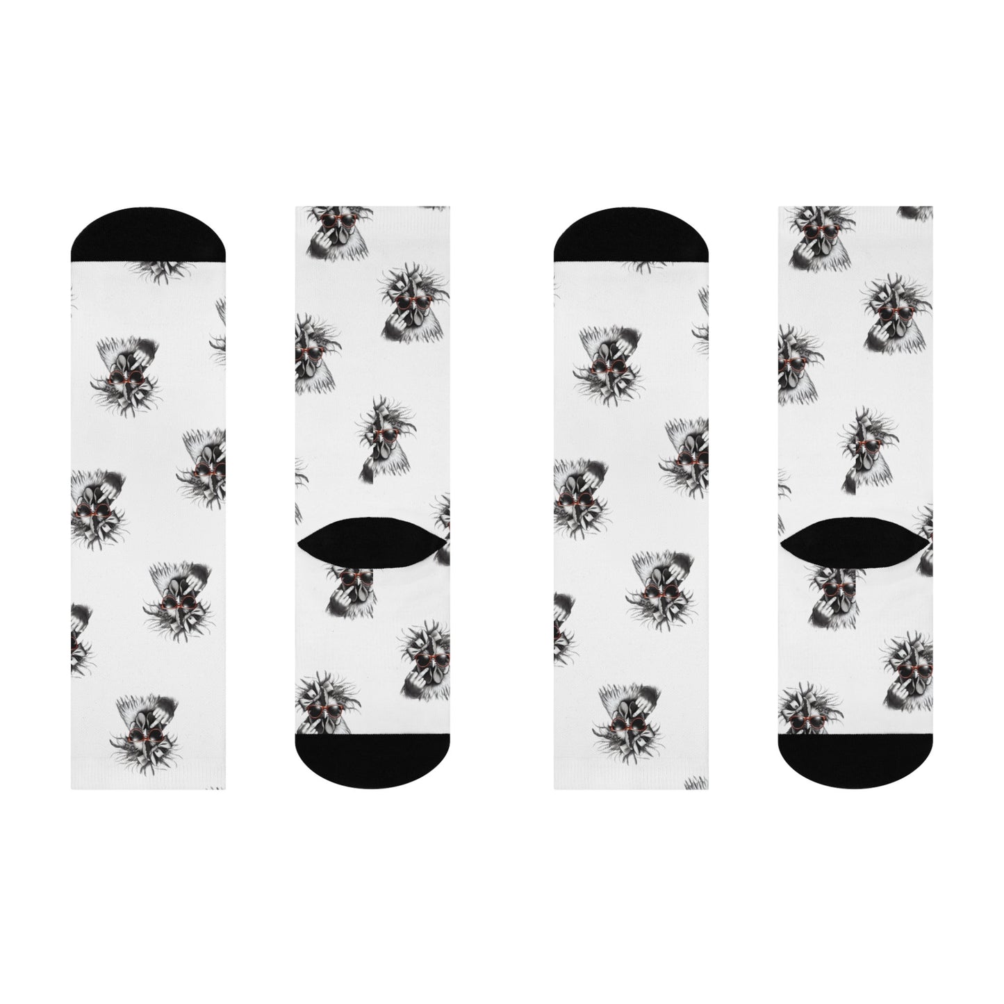 Cluckin' Crazy Co. Chicken Crew Socks - Feathered Fun for Your Feet