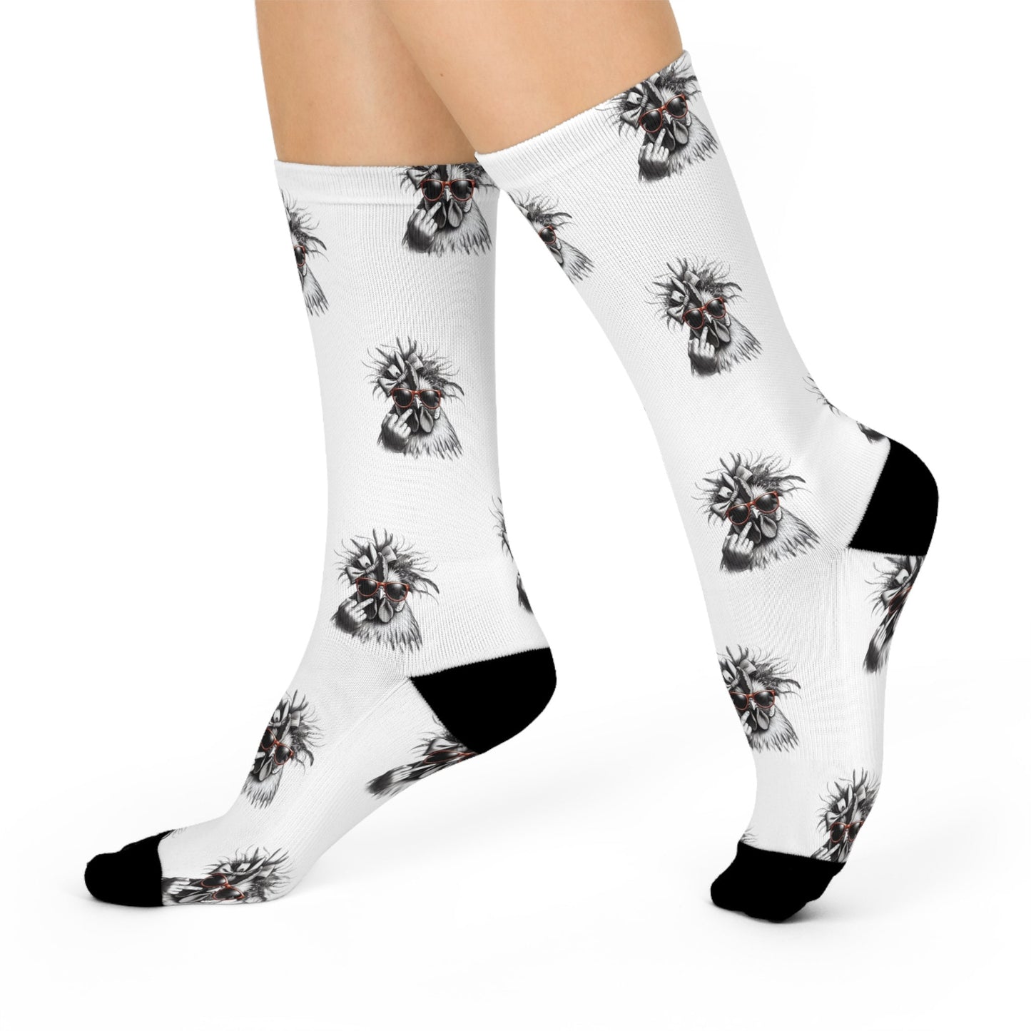 Cluckin' Crazy Co. Chicken Crew Socks - Feathered Fun for Your Feet
